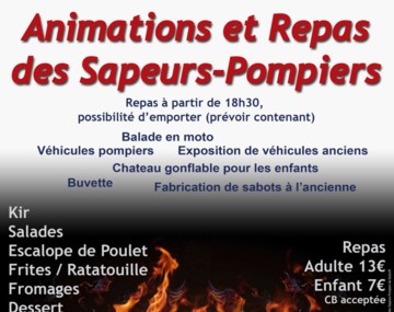 Animations et repas des sapeurs-pompiers