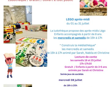 L'agenda de juillet à la médiathèque !