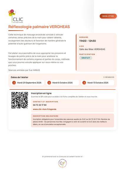 Atelier CLIC - Réflexologie palmaire