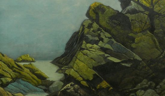 Trees/ponds/rocks and sea
