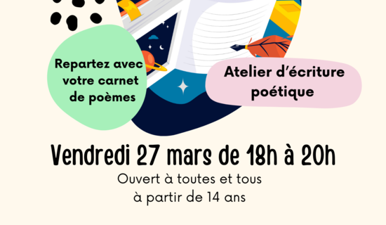 Atelier d’écriture poétique avec création d’un carnet de poèmes