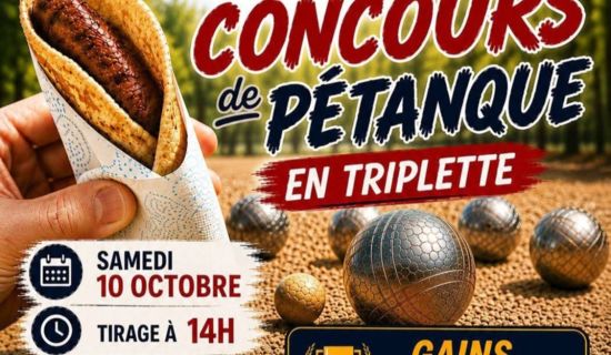 Concours de pétanque en triplette