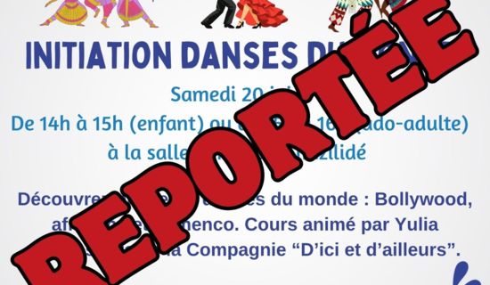 REPORTÉE - Nouveauté : initiation danses du monde