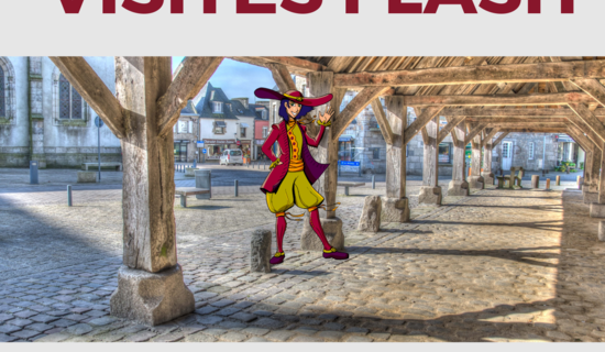 Visite Bénévoles de Pays : visite flash des halles du 16ème siècle, monument unique en Finistère.