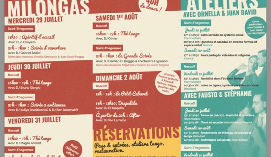 Stages Tango - Festival Tango par la Côte en Finistère
