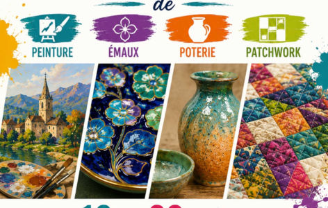 Exposition de peinture, émaux, poterie et patchwork_Égliseneuve-d'Entraigues