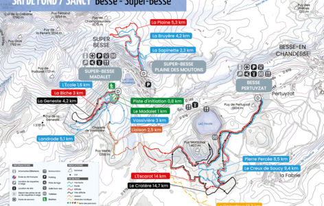 Plan de pistes Ski de fond Besse - Super-Besse
