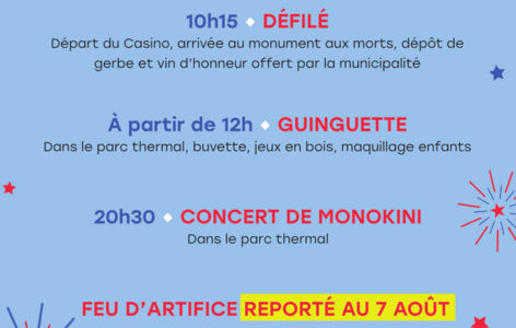 Fête Nationale [FEU D'ARTIFICE REPORTÉ AU 7 AOÛT]_Mont-Dore