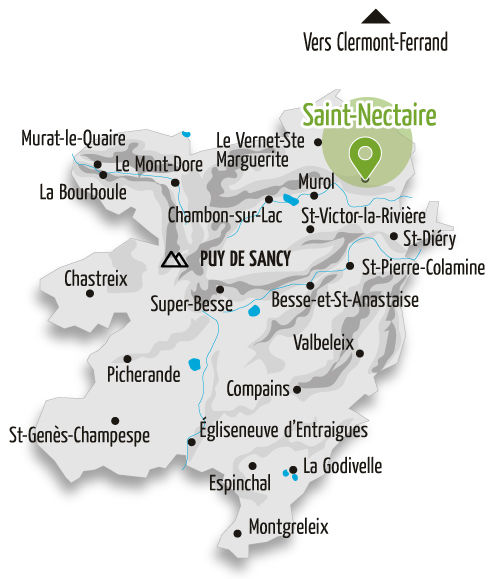 Carte du Sancy avec Saint-Nectaire