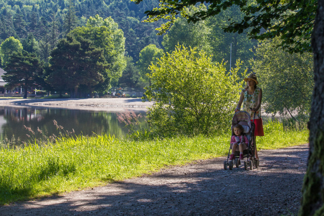 Touring Lake Chambon with a pushchair? No problem!