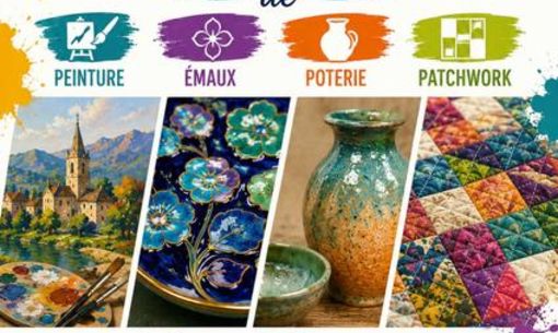 Exposition de peinture, émaux, poterie et patchwork