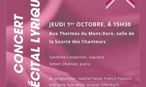 Octobre rose : concert aux thermes du Mont-Dore