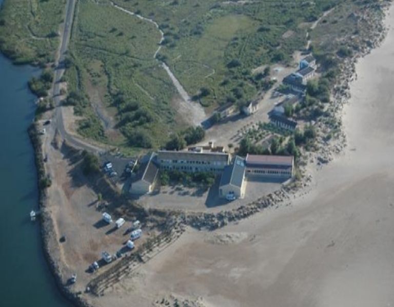 Vue aérienne du centre de vacances, 